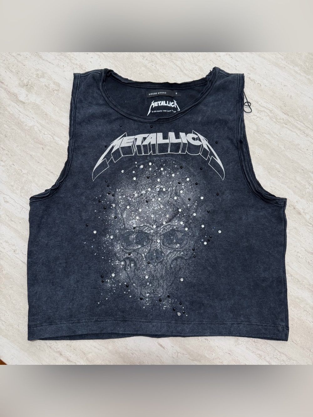 New House Brand Crop Tank Top Metallica *S